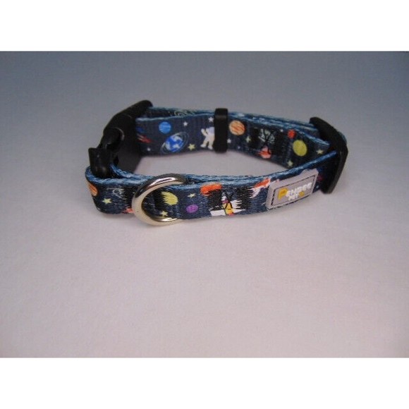 Pensee Pets Dog/Puppy Collar - Space/Astronauts Size Small/Medium - Adjustable - Picture 2 of 3